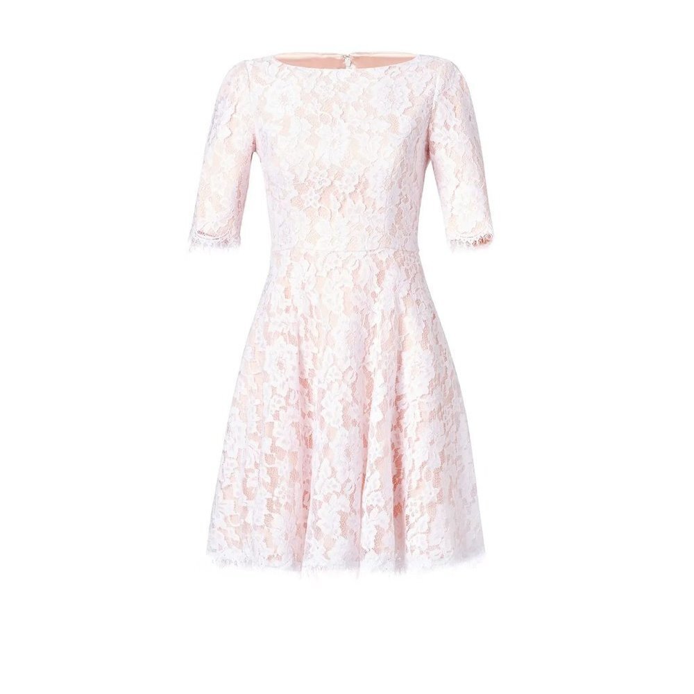 Monique Lhuillier Ivory Blushing Envy Lace Dress $495 - Picture 6 of 11